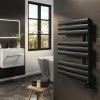 Midnight Black Electric Towel Radiator 0.6kW with Wifi Thermostat - H650xW450mm - IPX4 Bathroom Safe