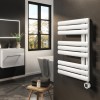 electriQ Curved Panel Electric Towel Radiator H650xW450mm - White