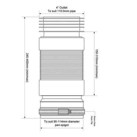 GRADE A1 - McAlpine WC-F21R Flexi Pan Connector