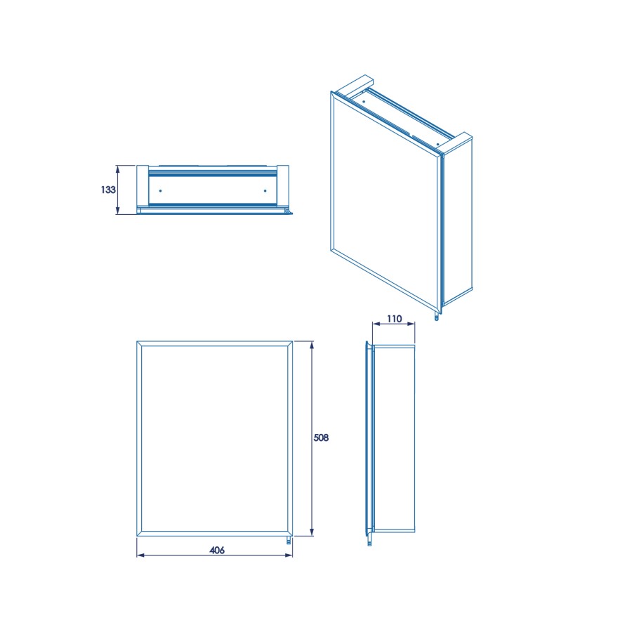 Mirrored Bathroom Wall Cabinet 405 x 510mm - Croydex