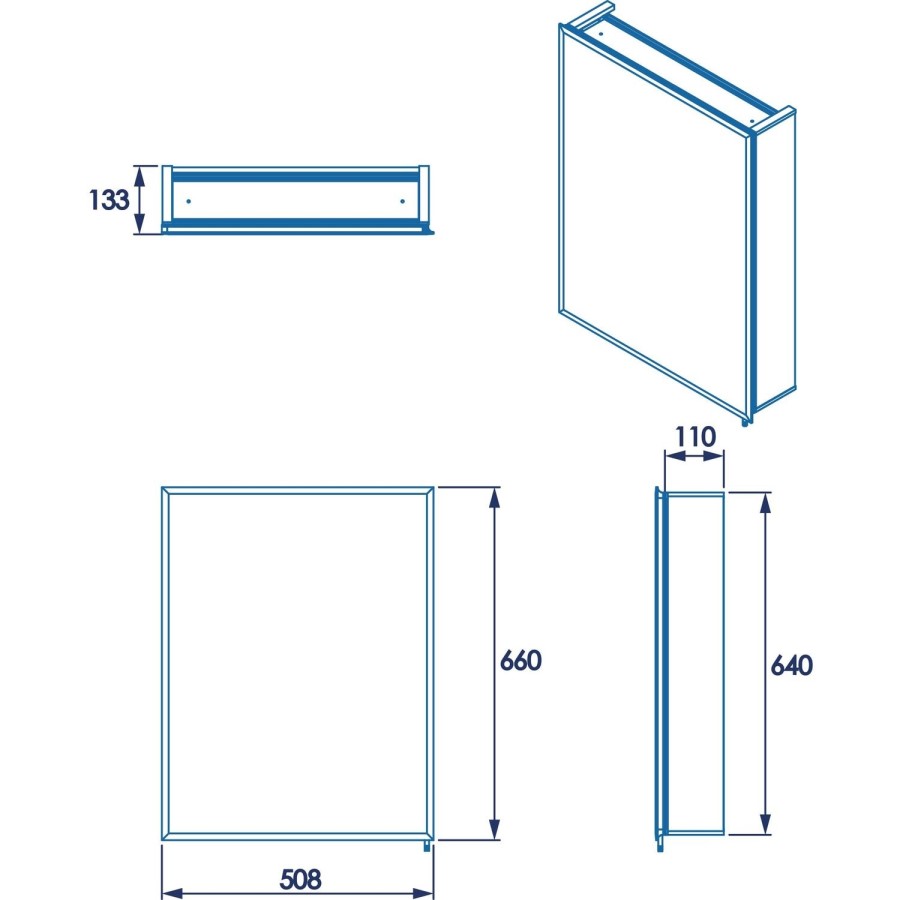 Croydex Chrome Mirrored Bathroom Cabinet 510 x 660mm