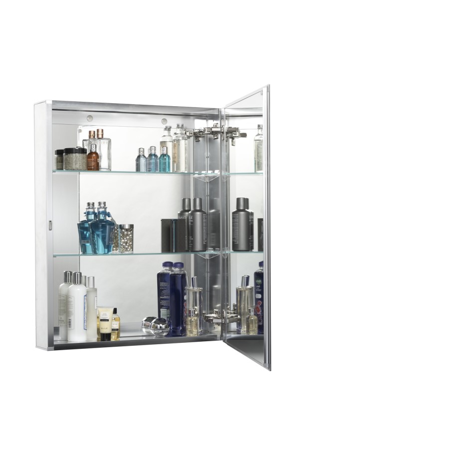 GRADE A1 - Croydex Haven Aluminium Single Door Mirror Cabinet