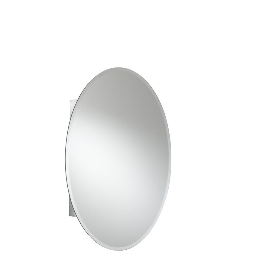 GRADE A1 - Croydex Orwell Aluminium Single Door Oval Cabinet
