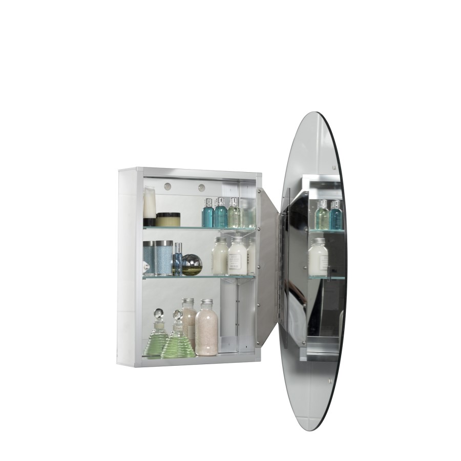 GRADE A1 - Croydex Orwell Aluminium Single Door Oval Cabinet