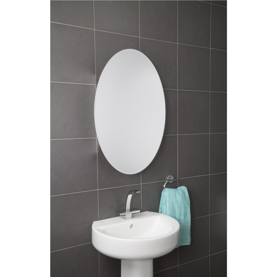 GRADE A1 - Croydex Orwell Aluminium Single Door Oval Cabinet