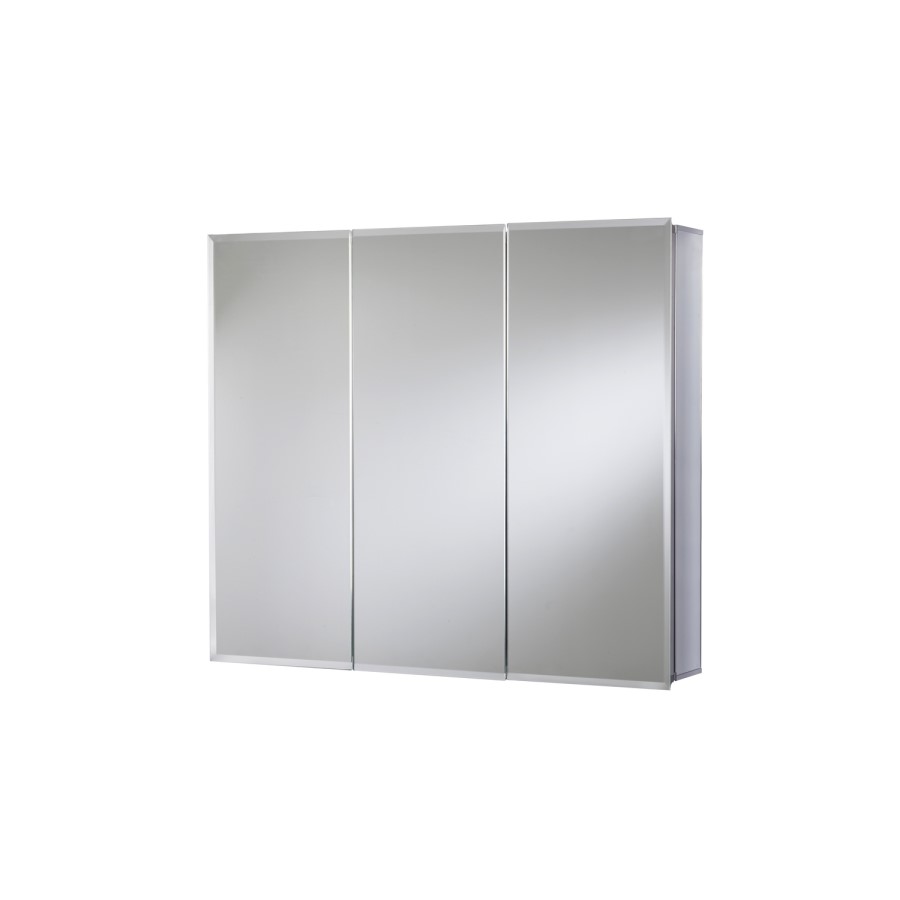 GRADE A1 - Aluminium Hang N Lock Mirrored Triple Door Bathroom Wall Cabinet 610 x 660mm -Croydex