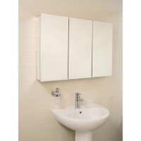 GRADE A1 - Aluminium Hang N Lock Mirrored Triple Door Bathroom Wall Cabinet 610 x 660mm -Croydex