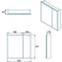 Croydex Chrome 2 Door Mirrored Bathroom Cabinet 610 x 610mm