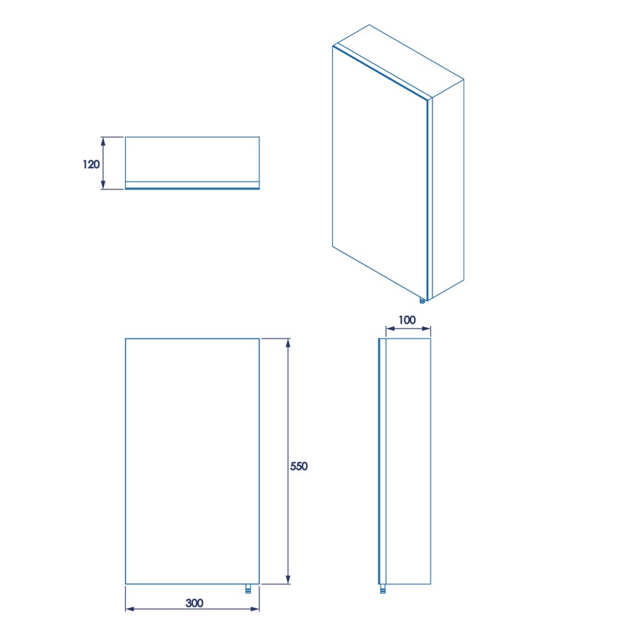 Croydex Chrome Mirrored Bathroom Cabinet 300 x 550mm