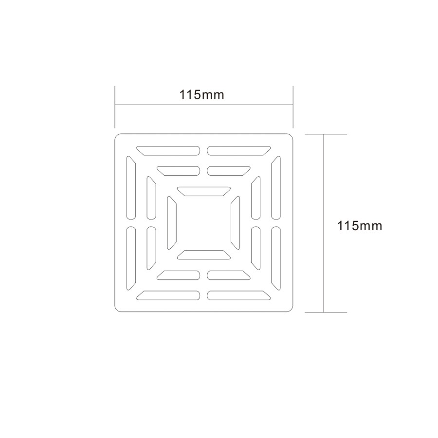 Matt Black Grate Waste Cover 115x115mm -Lagoon