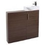 Walnut Slimline WC Toilet Unit - Without Toilet - W490 x H780mm