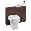 Walnut Slimline WC Toilet Unit - Without Toilet - W490 x H780mm