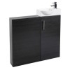GRADE A1 - Black Slimline WC Toilet Unit - Without Toilet - W490 x H780mm