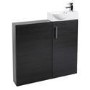 Black Slimline WC Toilet Unit - Without Toilet - W490 x H780mm