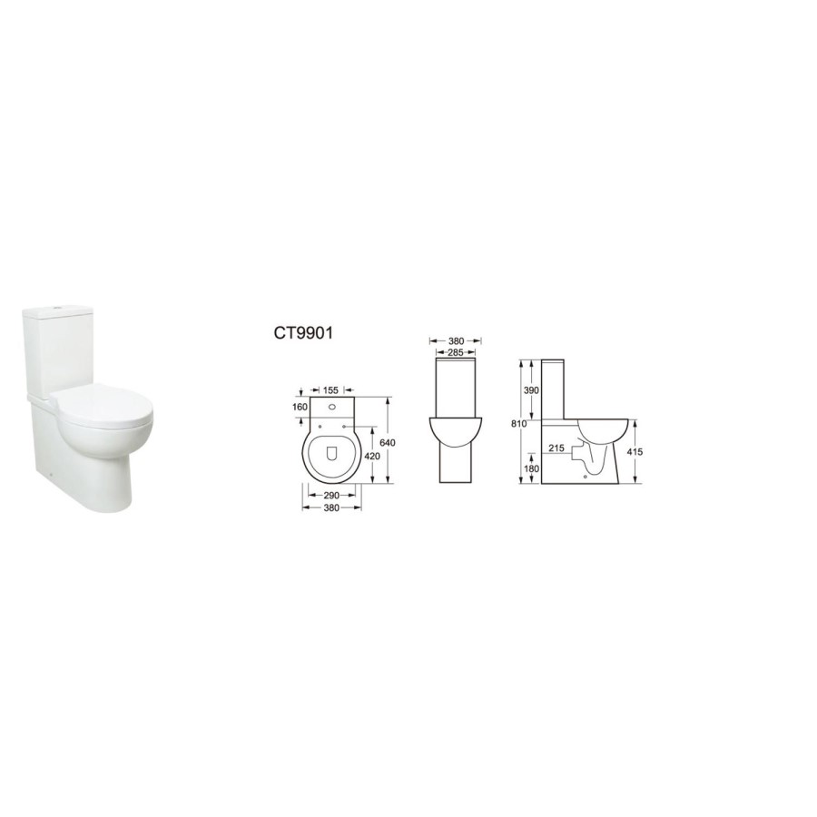 Comfort Height Close Coupled Toilet with Soft Close Seat