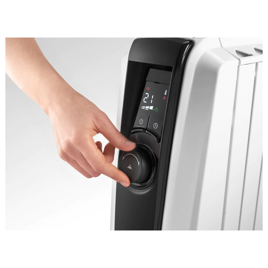 DeLonghi Dragon 4 2kW Oil Filled Radiator 8 Fin with Digital Display & Increased Radiant Surface - 10 Year warranty 