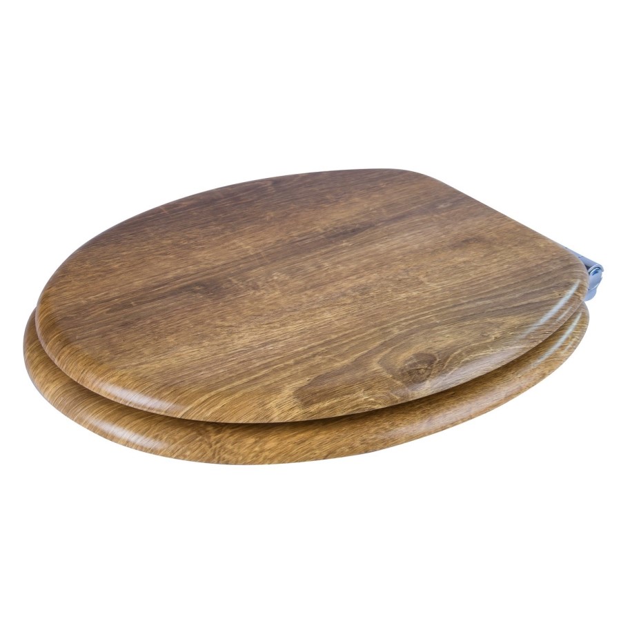 Croydex Ontario Anti-Bacterial Wooden Soft Close Toilet Seat with Quick Release