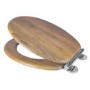 GRADE A1 - Croydex Ontario Anti-Bacterial Toilet Seat with Soft-Close Hinge - Teak Finish