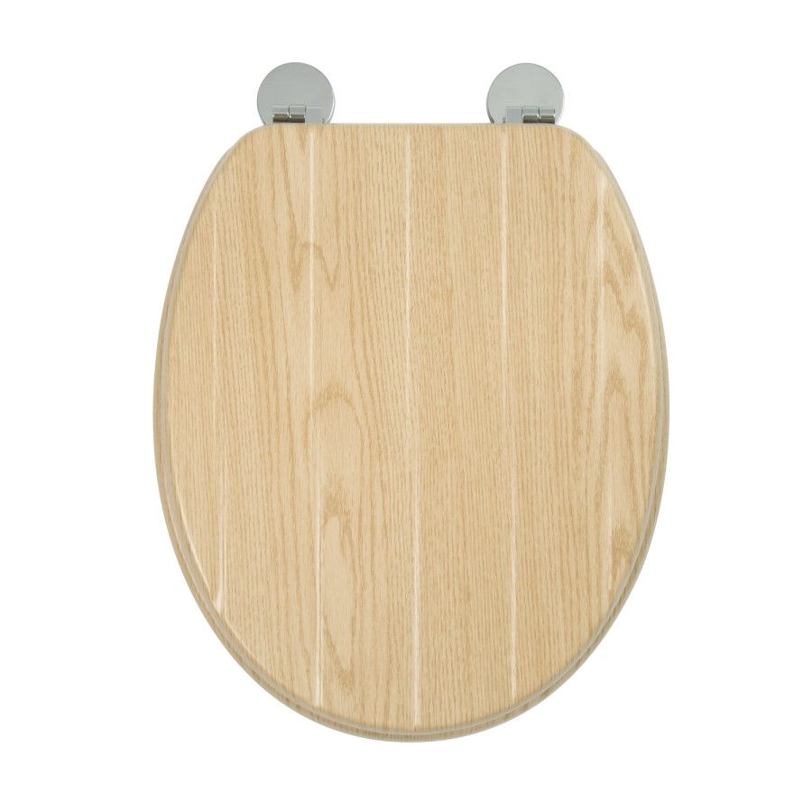 GRADE A1 - Croydex Geneva Moulded Wood Flexi-Fix Toilet Seat