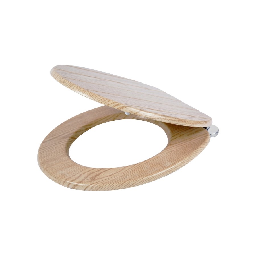 GRADE A1 - Croydex Geneva Moulded Wood Flexi-Fix Toilet Seat