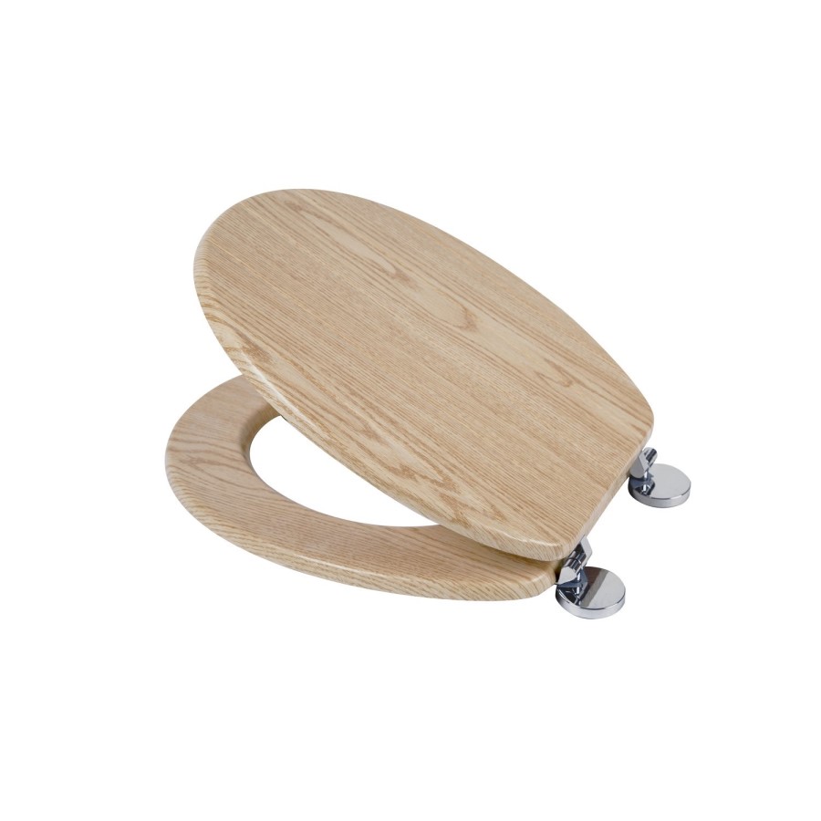 GRADE A1 - Croydex Geneva Moulded Wood Flexi-Fix Toilet Seat