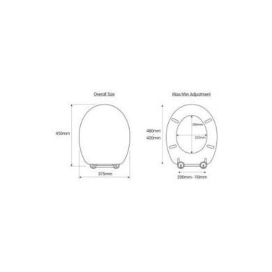 GRADE A1 - Croydex Geneva Moulded Wood Flexi-Fix Toilet Seat