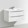 White Wall Hung Bathroom Vanity Unit & Basin - W900 x D480mm - Oakland