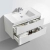 White Wall Hung Bathroom Vanity Unit &amp; Basin - W900 x D480mm - Oakland