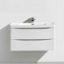White Wall Hung Bathroom Vanity Unit & Basin - W900 x D480mm - Oakland