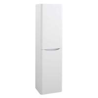 White Wall Hung Tall Bathroom Storage Cabinet - 400mm Wide - Oakland White Wall Hung Tall Bathroom Storage Cabinet - 400mm Wide - Oakland