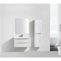 White Wall Hung Tall Bathroom Storage Cabinet - 400mm Wide - Oakland