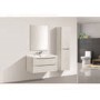 White Wall Hung Tall Bathroom Storage Cabinet - 400mm Wide - Oakland