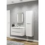 White Wall Hung Tall Bathroom Storage Cabinet - 400mm Wide - Oakland