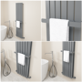 Anthracite Designer Wall-Mounted Towel Holder for Steel & Electric Radiators - 420mm