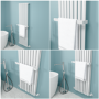 White Designer Wall-Mounted Towel Holder for Steel & Electric Radiators - 520mm
