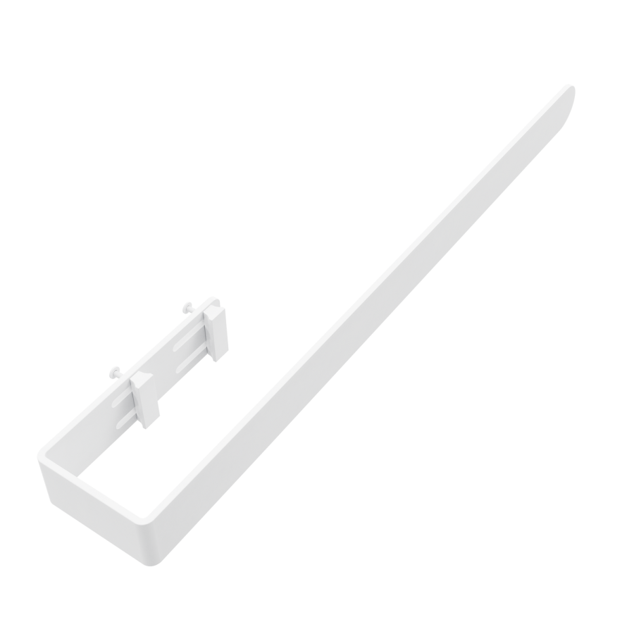 White Designer Wall-Mounted Towel Holder for Steel & Electric Radiators - 520mm