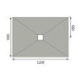 1200x900mm Rectangular Level Acess Wet Room Shower Tray with Square Centre Drain