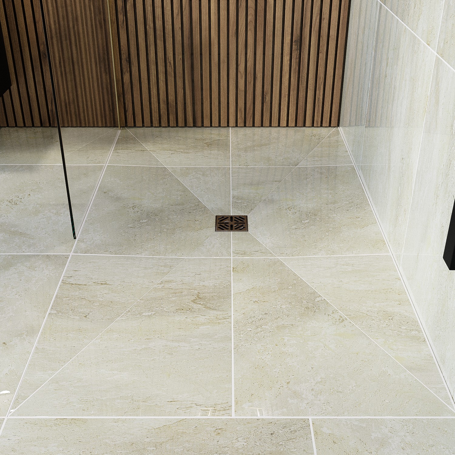 1200x900mm Wet Room Tileable Shower Tray Former 30mm with Square Centre ...