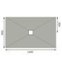 GRADE A1 - 1400x900mm Rectangular Level Acess Wet Room Shower Tray Former with Square Centre Drain - Live Your Colour