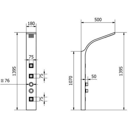 Pannello White Thermostatic Tower Shower Panel