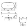 Greige Freestanding Double Ended Bath 1560 x 810mm - RAK Ceramics