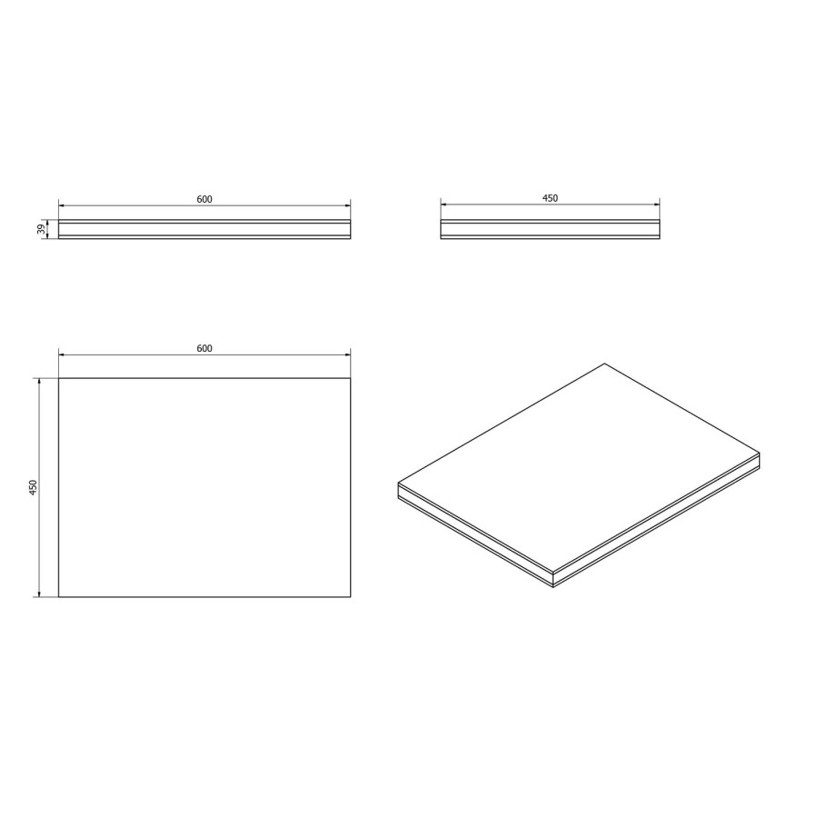 White Floating Wooden Shelf - W600mm