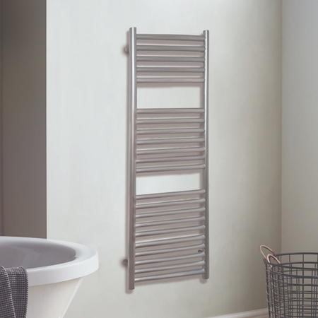 Satin Finish Silver Vertical Bathroom Towel Radiator 800 X