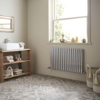 Chrome Horizontal Bathroom Radiator 600 x 1012mm