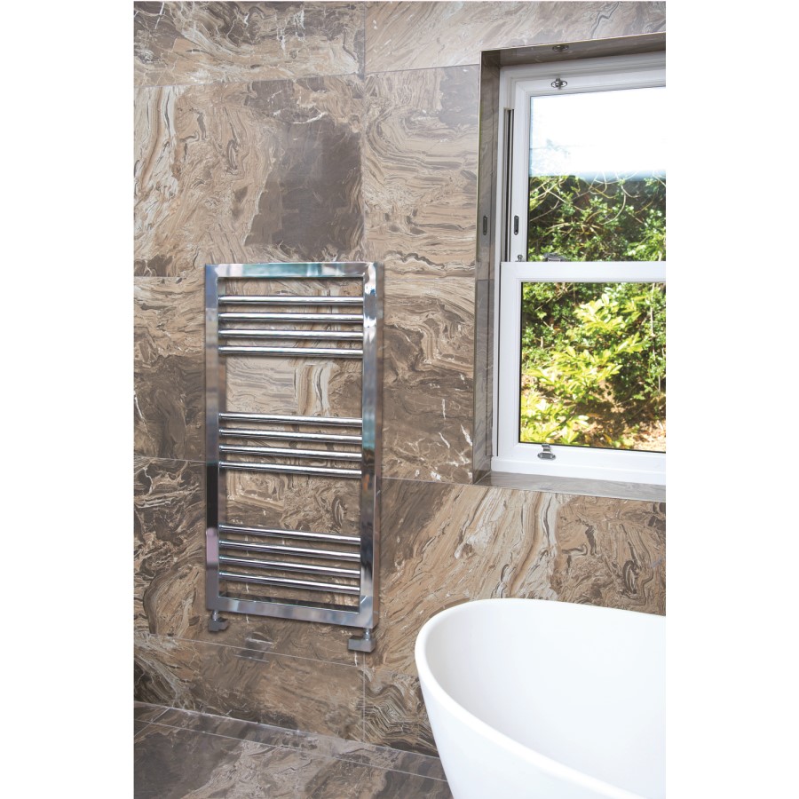 Chrome Heated Towel Rail Radiator 900 x 500mm - Lambourn