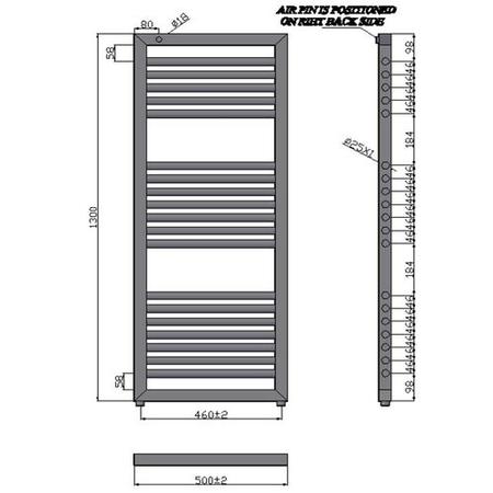 Chrome Heated Towel Rail Radiator 1300 x 500mm - Lambourn