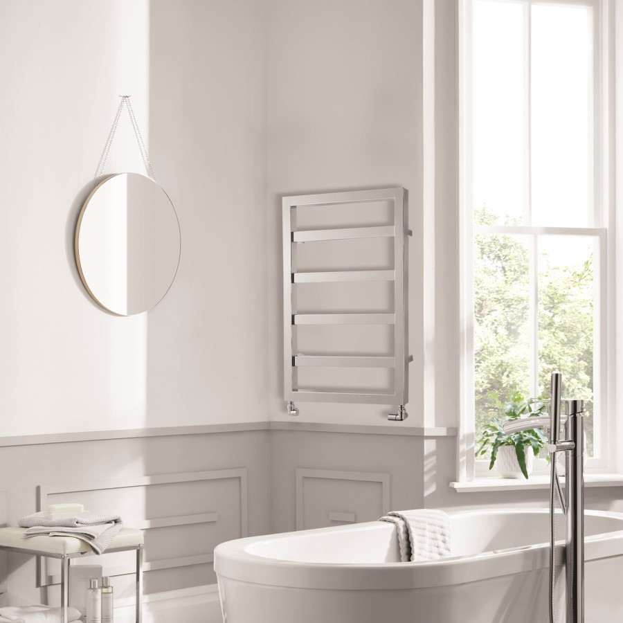 Kensington Chrome Heated Towel Rail - 900 x 530mm