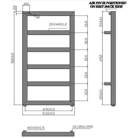 Kensington Chrome Heated Towel Rail - 900 x 530mm