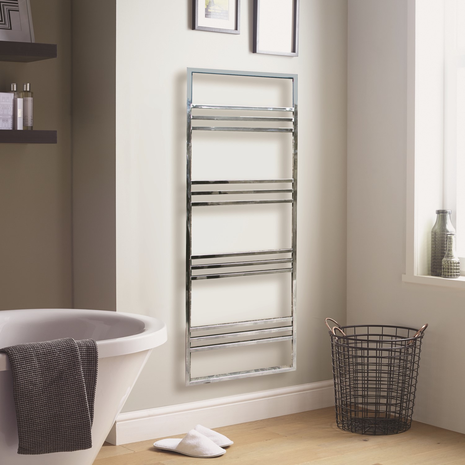 Restroom Radiator Towelrads Boxford Chrome Towel Radiator - 1500 x 500mm - Better Bathrooms