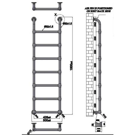 Towelrads Joanna Chrome Traditional Heated Towel Rail Radiator - 1600 x 500mm